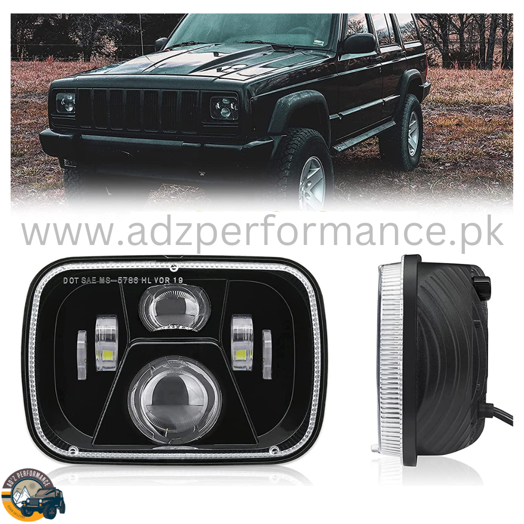 Head Lamps Head Lights 7x5Inch Square LED DOT Lights For Jeep