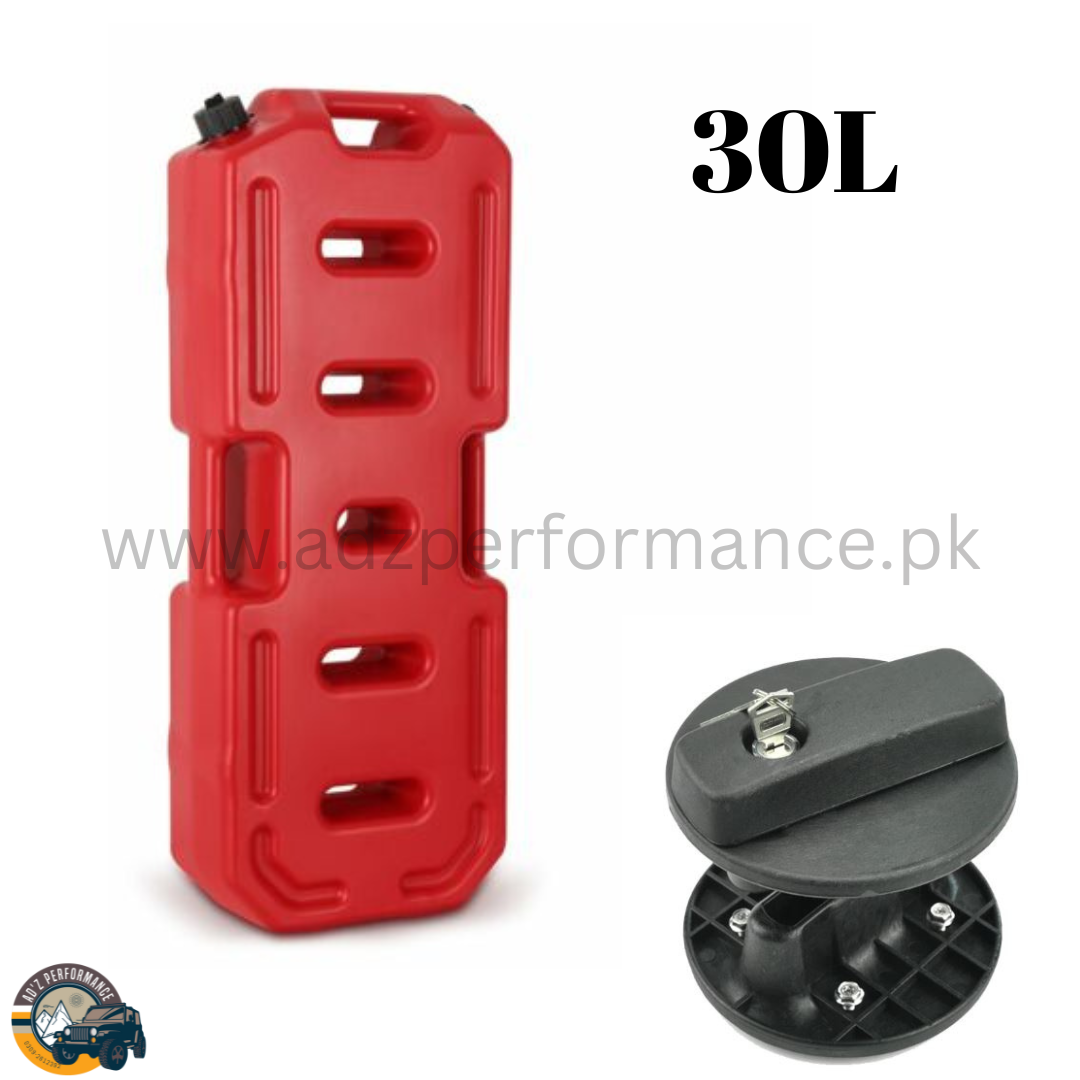 Jerry Can Long Haul Plastic 30L Red with Lock Mount Fuel Container Spare 4X4 4WD