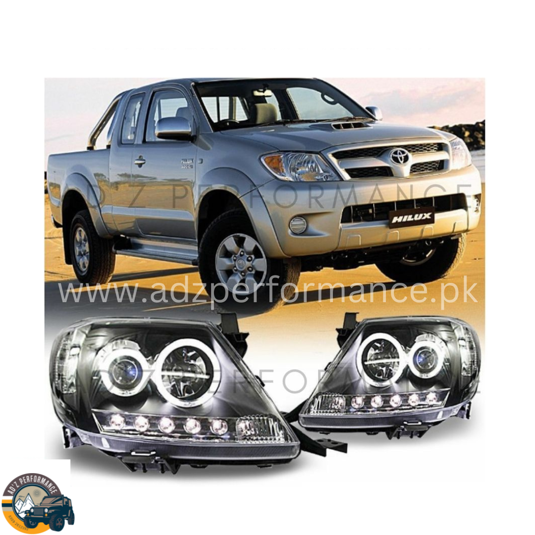 Head Lamps Head Lights LED Projector Smoke Toyota Hilux Vigo 2005-2012