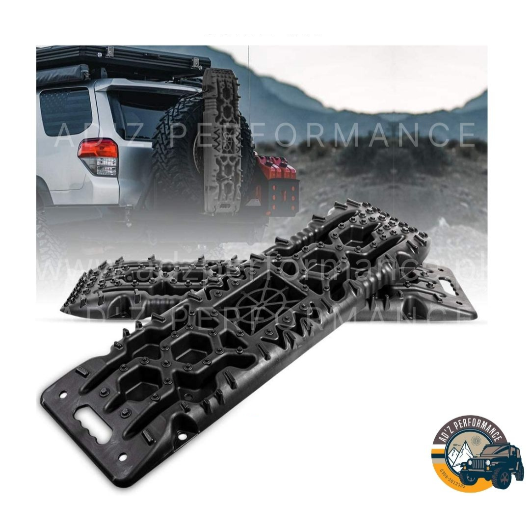 Recovery Traction Boards Track Mats For Off-Roading Mud Sand Snow Black (2pc)