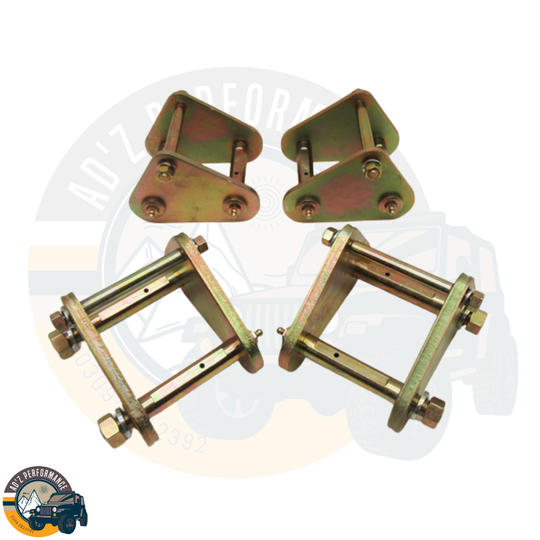 Rear & Front Comfort Shackle 2” Lift Grease-Able Anti-inversion Shackle Set (4) FJ40 BJ60